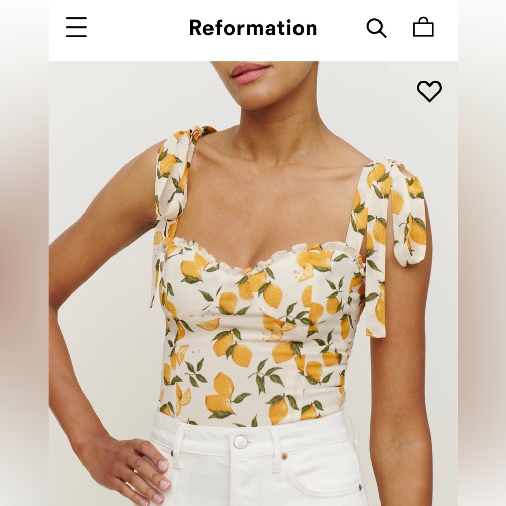 Reformation Blanca Top in Lemonade